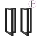 Patas de mesa bar forma T 2 uds acero negro 60x35x(100-101) cm