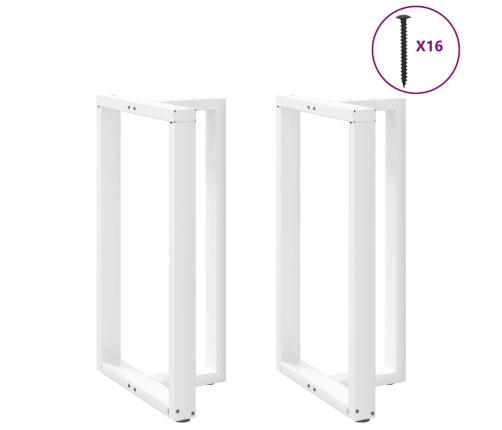 Patas de mesa bar forma T 2 uds acero blanco 60x35x(100-101) cm