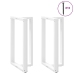 Patas de mesa bar forma T 2 uds acero blanco 60x35x(100-101) cm