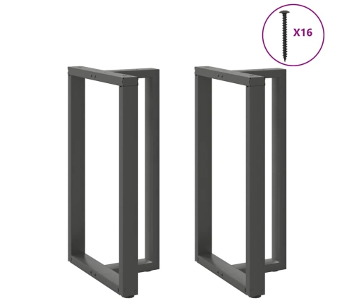 Patas mesa bar forma T 2 uds acero antracita 60x35x(100-101)cm