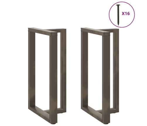 Patas mesa bar forma T 2 uds acero natural 60x35x(100-101) cm