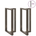 Patas mesa bar forma T 2 uds acero natural 60x35x(100-101) cm