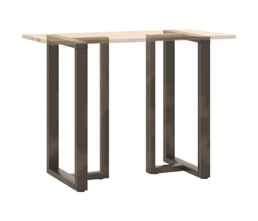 Patas mesa bar forma T 2 uds acero natural 60x35x(100-101) cm