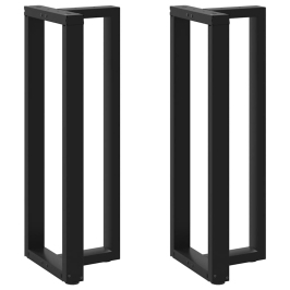 Patas de mesa bar forma T 2 uds acero negro 40x35x(110-111) cm