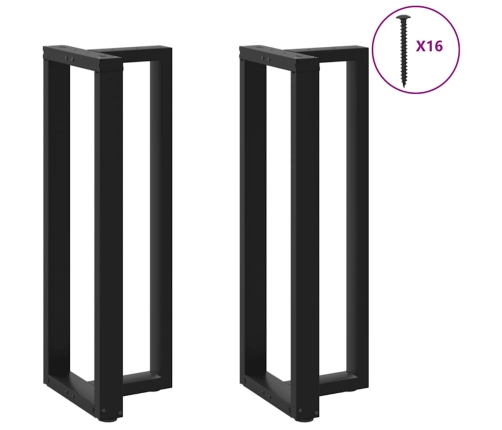 Patas de mesa bar forma T 2 uds acero negro 40x35x(110-111) cm