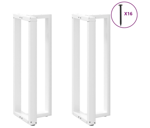 Patas de mesa bar forma T 2 uds acero blanco 40x35x(110-111) cm