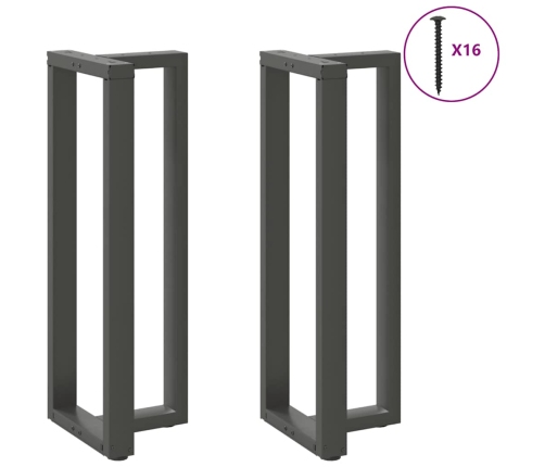 Patas mesa bar forma T 2 uds acero antracita 40x35x(110-111)cm