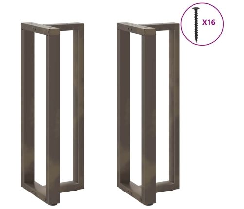 Patas mesa bar forma T 2 uds acero natural 40x35x(110-111) cm