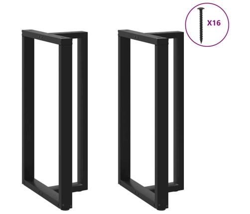 Patas de mesa bar forma T 2 uds acero negro 60x35x(110-111) cm