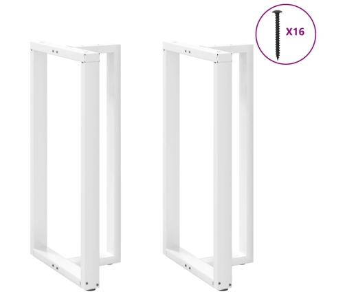 Patas de mesa bar forma T 2 uds acero blanco 60x35x(110-111) cm