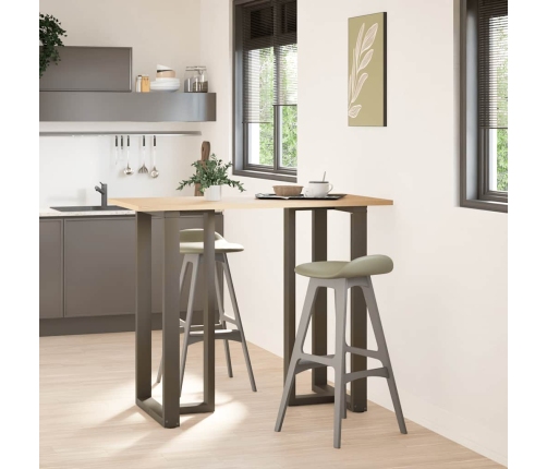 Patas mesa bar forma T 2 uds acero natural 60x35x(110-111) cm