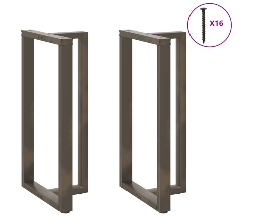 Patas mesa bar forma T 2 uds acero natural 60x35x(110-111) cm
