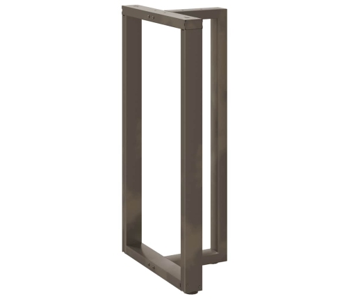 Patas mesa bar forma T 2 uds acero natural 60x35x(110-111) cm