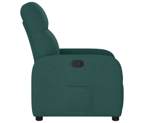 Sillón reclinable de tela verde oscuro