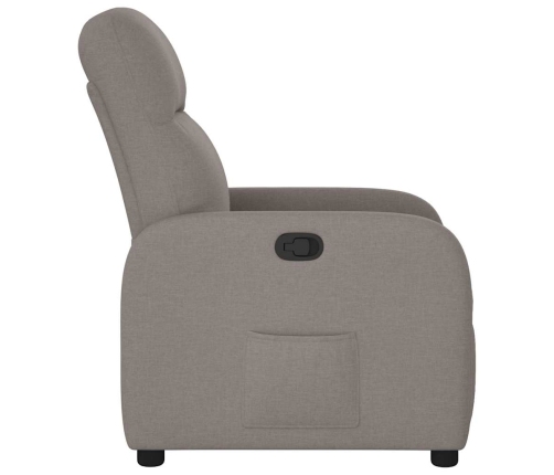 Sillón reclinable de tela gris taupe