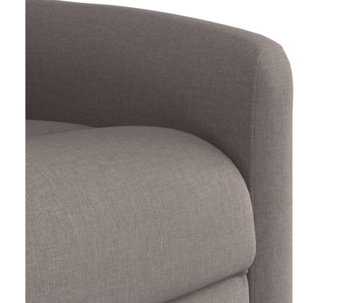 Sillón reclinable de tela gris taupe