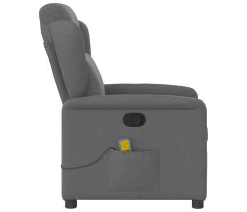 Sillón de masaje reclinable de tela gris oscuro