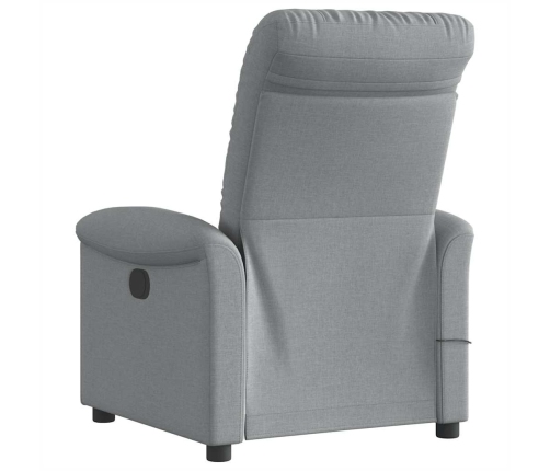 Sillón reclinable de masaje de tela gris claro