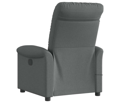 Sillón de masaje reclinable de tela gris oscuro