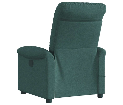 Sillón de masaje reclinable de tela verde oscuro