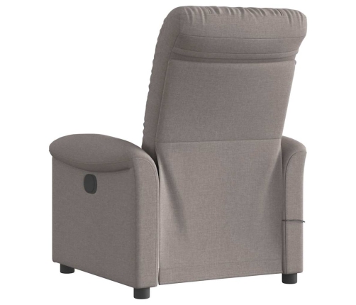 Sillón de masaje reclinable de tela gris taupé