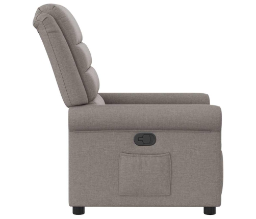 Sillón reclinable de tela gris taupe