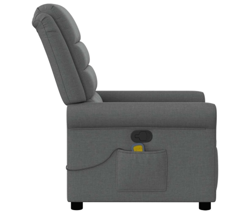 Sillón de masaje reclinable de tela gris oscuro