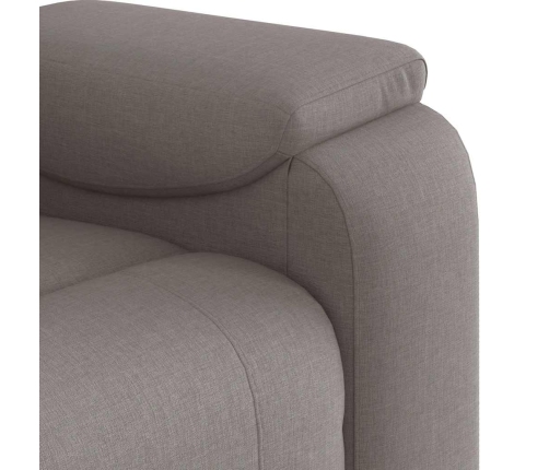 Sillón reclinable de tela gris taupe