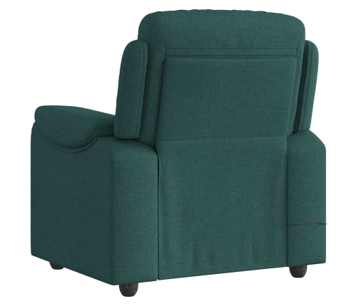 Sillón de masaje reclinable de tela verde oscuro