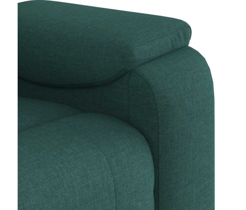 Sillón de masaje reclinable de tela verde oscuro