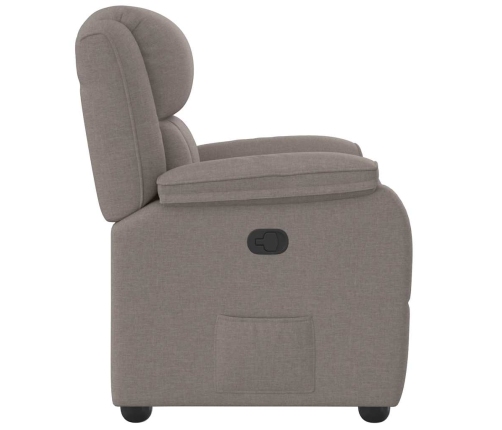 Sillón reclinable de tela gris taupe