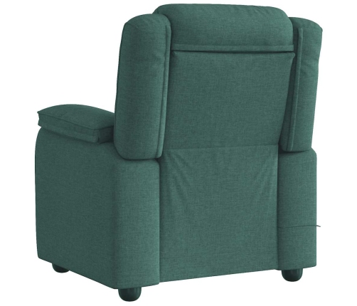 Sillón de masaje reclinable de tela verde oscuro