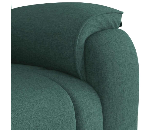 Sillón de masaje reclinable de tela verde oscuro