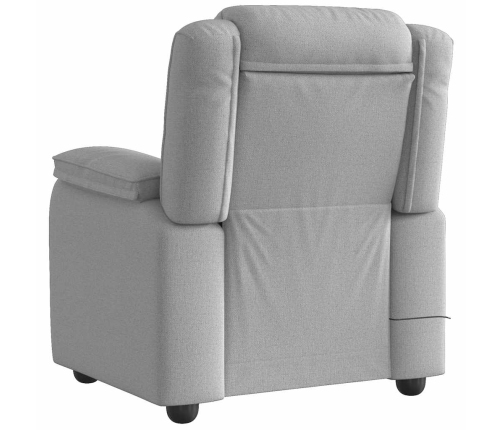 Sillón de masaje reclinable de tela gris nube