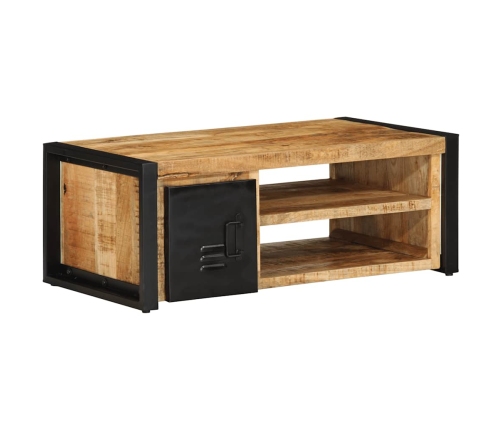 Mesa de centro de madera maciza de mango rugosa 90x50x36 cm