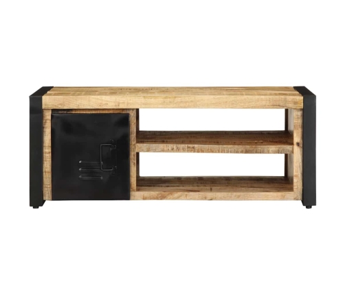 Mesa de centro de madera maciza de mango rugosa 90x50x36 cm