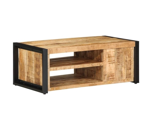 Mesa de centro de madera maciza de mango rugosa 90x50x36 cm