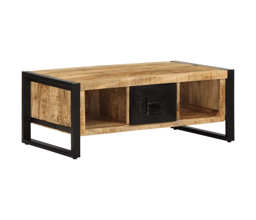 Mesa de centro de madera maciza de mango rugosa 90x50x36 cm