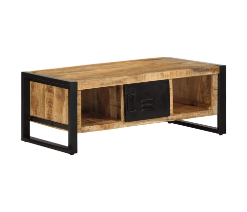 Mesa de centro de madera maciza de mango rugosa 90x50x36 cm