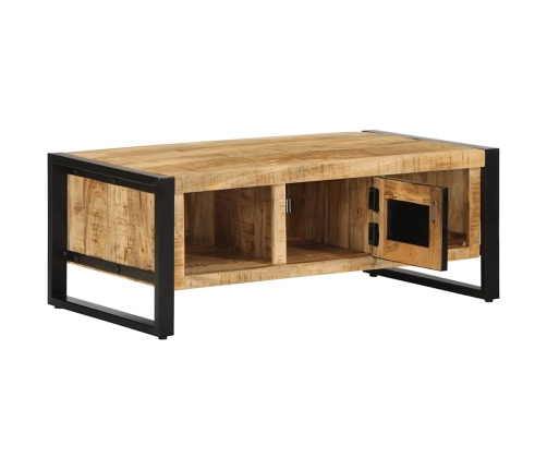 Mesa de centro de madera maciza de mango rugosa 90x50x36 cm