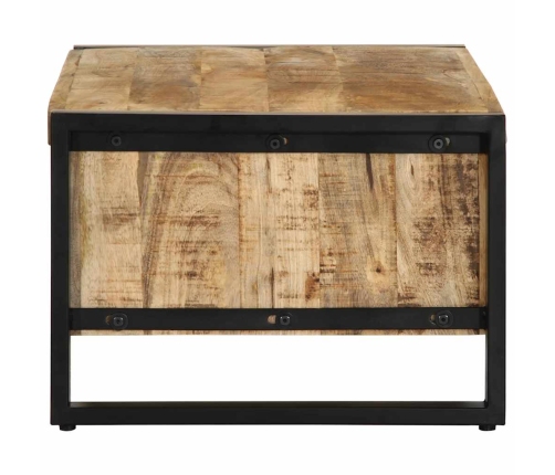 Mesa de centro de madera maciza de mango rugosa 90x50x36 cm