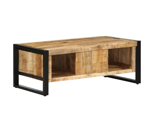 Mesa de centro de madera maciza de mango rugosa 90x50x36 cm