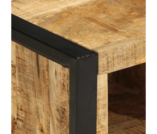 Mesa de centro de madera maciza de mango rugosa 90x50x36 cm