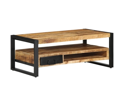 Mesa de centro de madera maciza de mango rugosa 90x50x36 cm