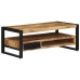 Mesa de centro de madera maciza de mango rugosa 90x50x36 cm