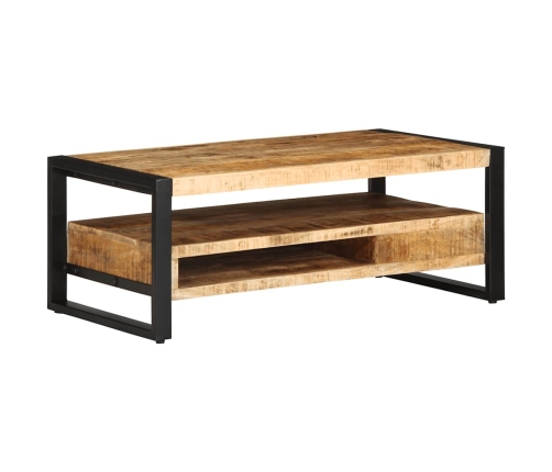 Mesa de centro de madera maciza de mango rugosa 90x50x36 cm