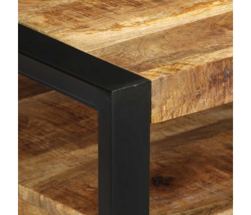 Mesa de centro de madera maciza de mango rugosa 90x50x36 cm