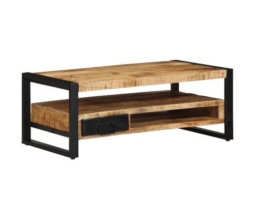 Mesa de centro de madera maciza de mango rugosa 90x50x36 cm