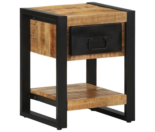 Mesita de noche madera maciza de mango 35x34x45 cm