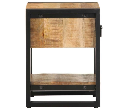 Mesita de noche madera maciza de mango 35x34x45 cm